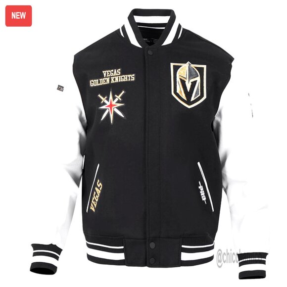 Men's NHL Retro Classics Wool PU Varsity Jacket with Faux Leather Sleeves